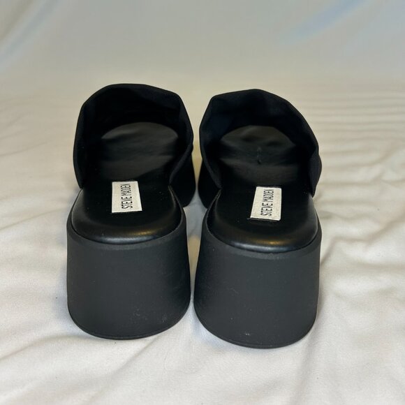 Steve Madden Y2K Black Slinky Stretchy Platform Chunky Slide Sandal W Sz 8-8.5 - Picture 7 of 8